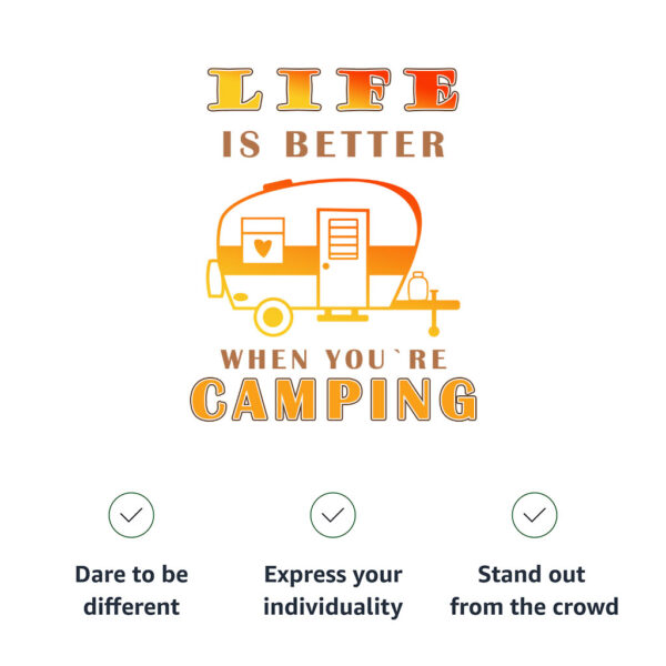 Life Is Better Camping Women's Cropped T-Shirt - Cool Design Crop Top - Unique Cropped Tee - Image 6