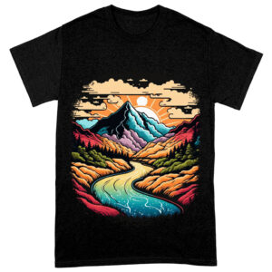 Nature Landscape Heavy Cotton T-Shirt - Printed Tee Shirt - Cute T-Shirt