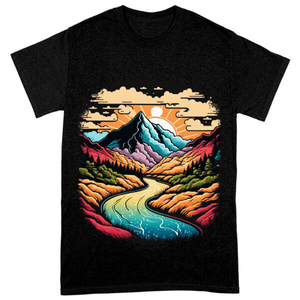 Nature Landscape Heavy Cotton T-Shirt - Printed Tee Shirt - Cute T-Shirt - Image 2